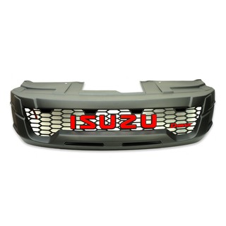 กระจังหน้า V1 โลโก้ "ISUZU" สีแดง แบบมีไฟ Led ขาว สีดำ สำหรับ Isuzu D-Max ปี 2012-2015