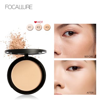 Focallure แป้งอัดแข็ง พร้อมฟองน้ำ 3 สี