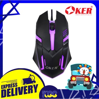 เม้ามีไฟ เมาส์ไฟเรืองแสง เม้าส์เล่นเกมส์ Oker OP-167 GAMING MOUSE WIRED LED รับประกัน 6 เดือน