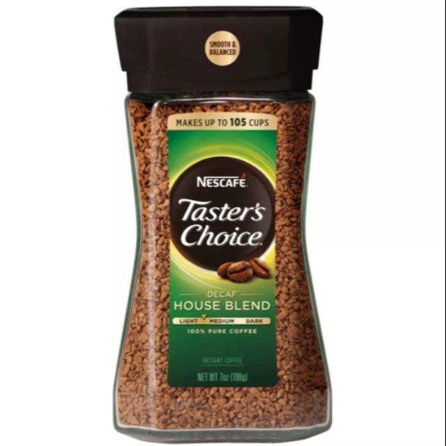 เนสกาาแฟ กาแฟไม่มีคาเฟอีน Nescafe decaf Taster Choice House Blend 198g กาแฟนำเข้าจาก สหรัฐอเมริกา