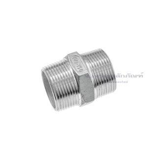 นิปเปิ้ลสแตนเลส SUS304 1.1/4" 1.1/2" เกลียวแป๊บ BSPT ข้อต่อตรงเกลียวนอก 2 ข้าง เกลียวแป๊บสแตนเลส Pipe Nipple