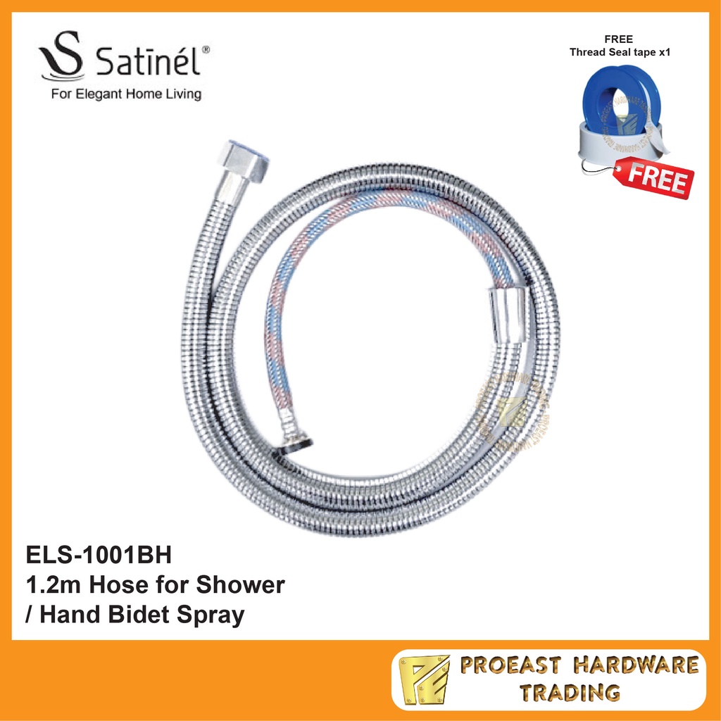 Satinel ELS-1001BH 1.2m Chrome Hose for Shower / Hand Bidet Spray / ท่อแบบยืดหยุ่น