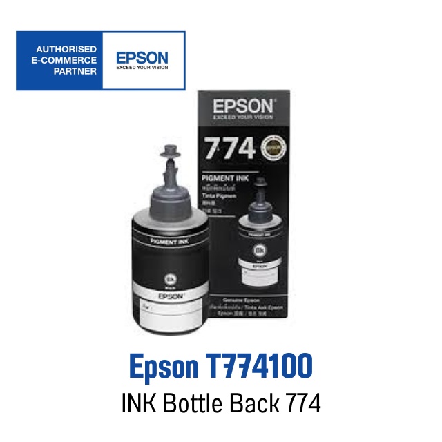 Epson 774 BK 🌟 Original Ink Bottle 🌟 หมึกอิงค์เจ็ทสีดำ ( C13T774100 ) ⬛