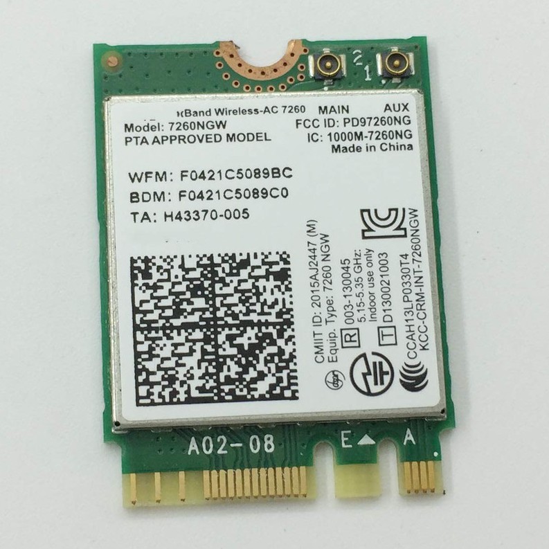 การ์ด wifi 7260NGW ดูอัลแบนด์ - Intel Wireless-AC 7260 (M.2/NGFF/2230 - PCIe)