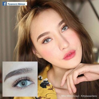 mini Milin Gray (1)(2) สีเทา มินิ เทา ตาฝรั่ง โทนฝรั่ง Kitty Kawaii Contact Lens คอนแทคเลนส์ ค่าสายตา สายตาสั้น แฟชั่น