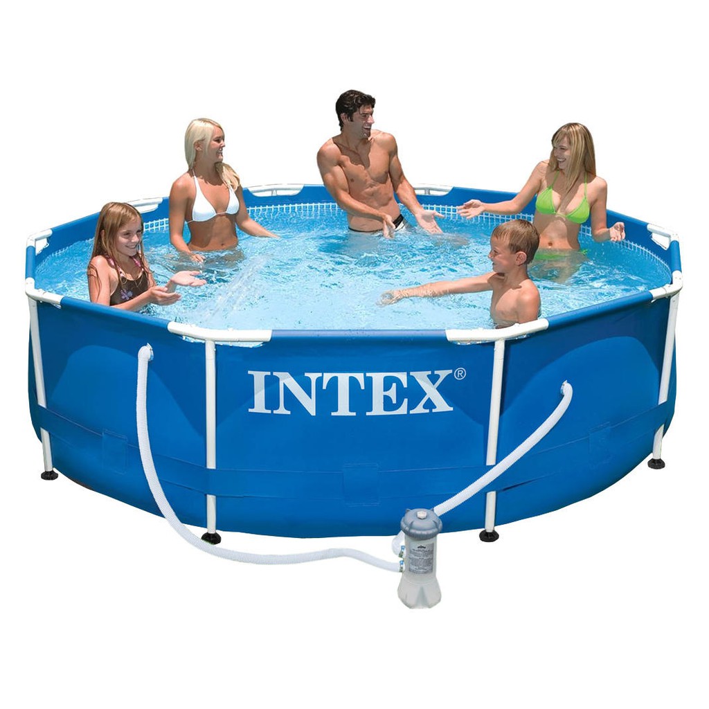 Intex Metal Frame Pool 10ฟุต พร้อมเครื่องกรอง