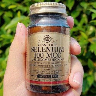 50% Sale!!! โปรดอ่าน EXP: 09/2023 ซีลีเนียม Selenium 100 mcg 100 Tablets (Solgar®) Support Prostate &amp; Immune System