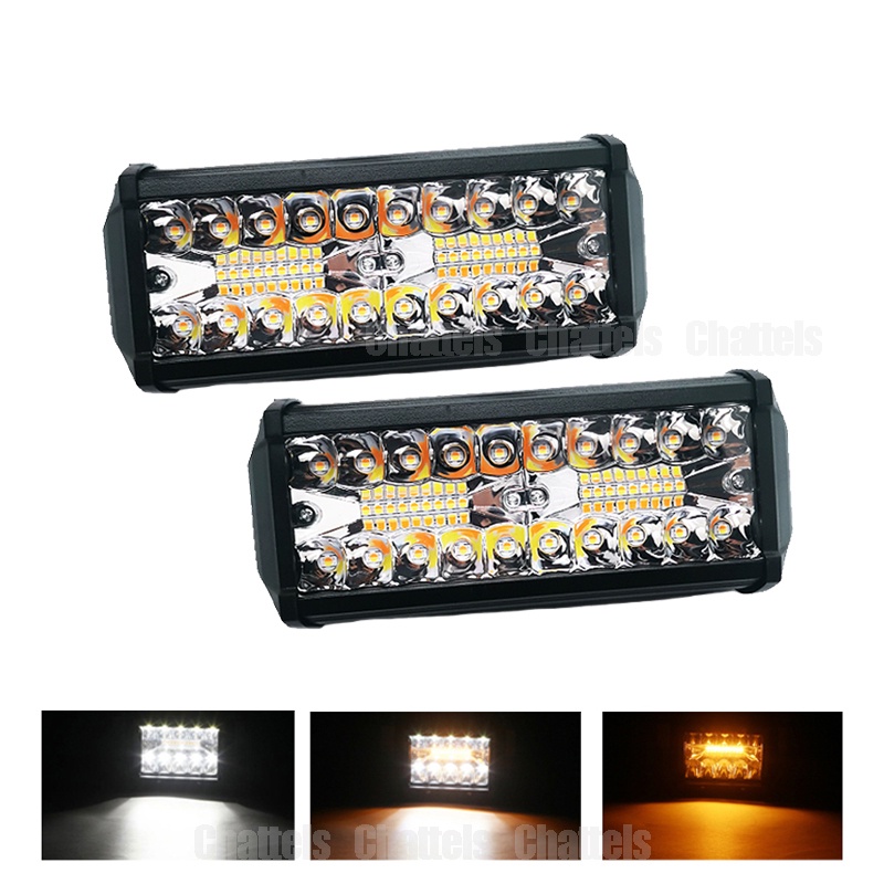 7 นิ้ว 120W ไฟ LED 12V 24V อลูมิเนียม ไฟสปอตไลท์ จักรยานไฟฟ้า รถยน มอเตอไซ 5สเต็ป ไฟสีขาว+ไฟสีเหลือง