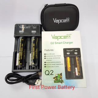 ชุดเครื่องชาร์จพร้อมถ่าน Vapcell ของแท้100%[ถ่านVapcell 18650 2000mAh 38A 2ก้อน+เครื่องชาร์จVapcell Q2]