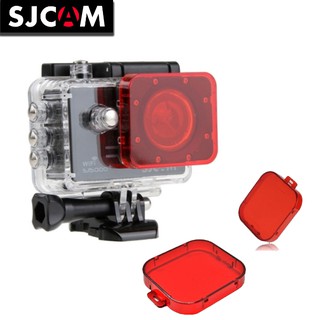 SJCAM Red Lens Filter for Action Camera Sj5000 Series &amp; X1000 ตัวกรองเลนส์ ที่โปร่งใส สำหรับ กล้องแอคชั่น กล้องดำน้ำ