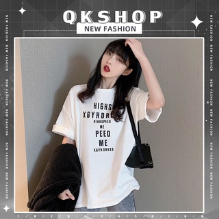 QKshop ✨เเสื้อยืดคอลกลมทรงยาวแขนสามสวน สีพื้น มีให้เลือกถึง3สี ดำ ขาว เทา แมทช์ทั้งกางเกงขายาวและกางเกงขาสั้น พร้อมลุยได