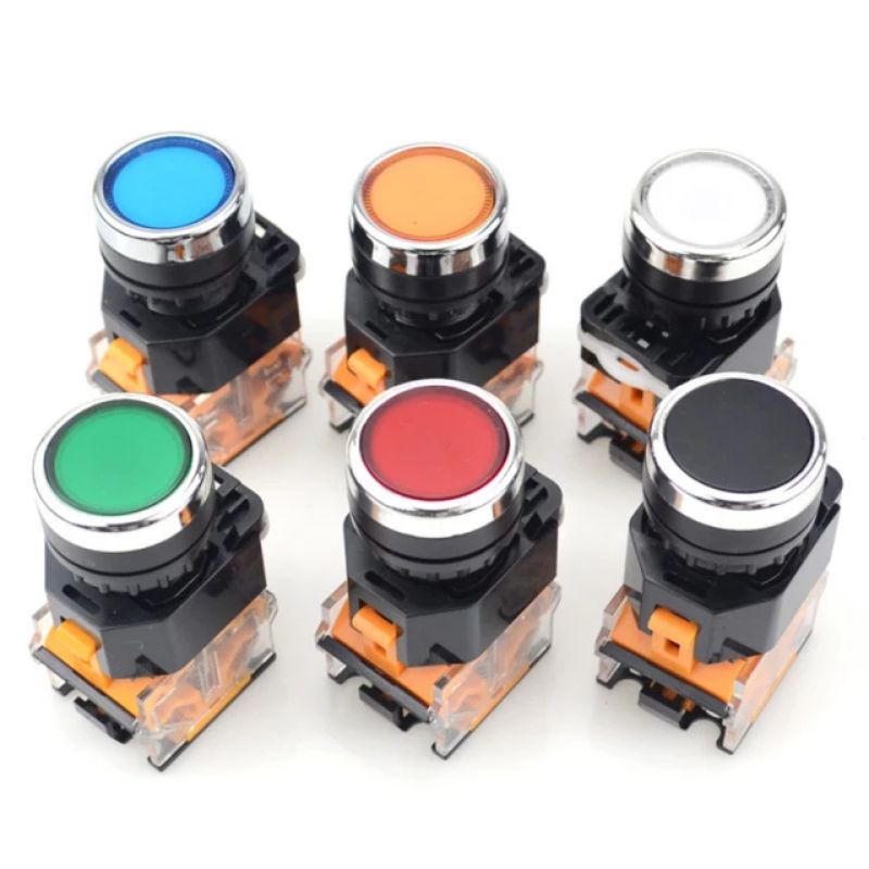 Push button switch สวิทช์กดแบบกดติดปล่อยดับ ขนาด 22มิล NO/OFF (จัดส่งทันที)