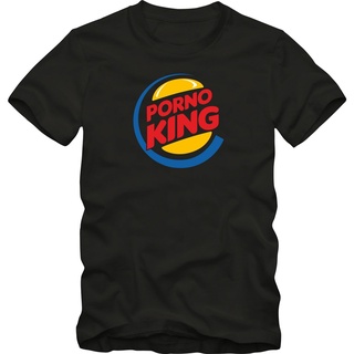 T-shirt  เสื้อยืด โอเวอร์ไซซ์ พิมพ์ลาย Burger King Porn King แฟชั่นสําหรับผู้ชายS-5XL