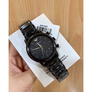 AR1507. ขนาด 43 มิลลิเมตร  Mens Black Ceramic Bracelet Watch