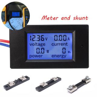 20A / 50A / 100A DC 6.5-100V Digital LCD โวลต์มิเตอร์แอมป์มิเตอร์ 4 in 1 DC แรงดันไฟฟ้า Power Energy Meter เครื่องตรวจจับ Amperimetro Shunt