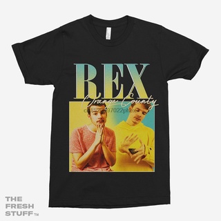 เสื้อยืด ผ้าฝ้าย ลาย Rex Orange County 90S สไตล์วินเทจ สีดํา สําหรับผู้ชาย O65YT662763สามารถปรับแต่งได้