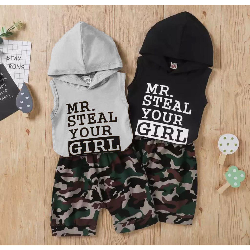 Lexbong MR STEALT BOYS HODIE SET ขนาด 1-5 ปี/ BABY CHILDRENS HODE LEXBONG DAILY HODIE SET/ COOL CHIL