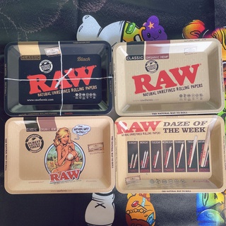 สินค้าในไทยพร้อมส่ง1-2วัน ถาดยำ RAWแท้100% ขนาด28x18cm ถาดโรล Raw metal rolling tray life saver Raw rolling