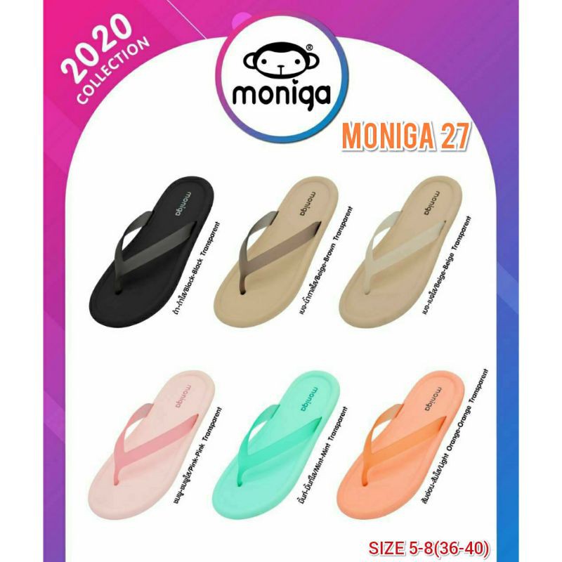 (NEW มาใหม่)รองเท้าแตะหนีบทรงกว้าง MONOBO รุ่น MONIGA 27