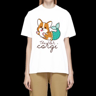 เสื้อลายหมา DF5 เสื้อยืด เสื้อยืดลายหมา สุนัขคอร์กี้ เสื้อยืดพิมพ์ลาย corgi dog T Shirt