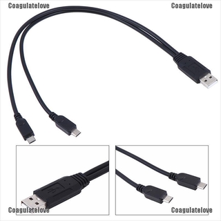 Coagulatelove.☪อุปกรณ์แยกสายชาร์จ Usb 2.0 Male To Male Dual Micro Usb Splitter Y สําหรับโทรศัพท์มือถือ