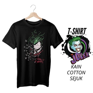 เสื้อยืดคอกลม แขนสั้น ผ้าฝ้าย พิมพ์ลาย JOKER Baju Hitam Lelaki Viral สําหรับผู้ชาย