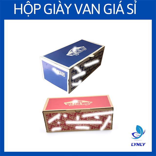 Van.s กล่องรองเท้า สีฟ้า วาล์วแดง กล่องรองเท้า