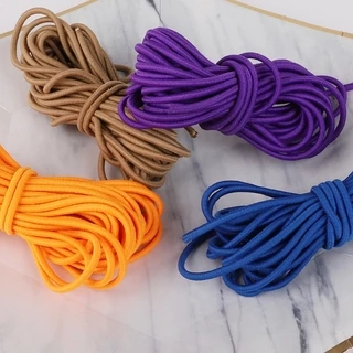 5M 2/2.5มม. ยางยืดทรงกลมสีสันสดใส เชือกทรงกลม ยางยืด เส้นสาย ยางยืดเสื้อผ้า สำหรับทำเครื่องประดับ อุปกรณ์เครื่องประดับ