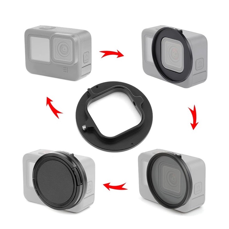 PULUZ Gopro 12 11 10 9 ขนาด 52mm UV Lens Filter + Adapter Ring for GoPro HERO 9 10 11 12 Black