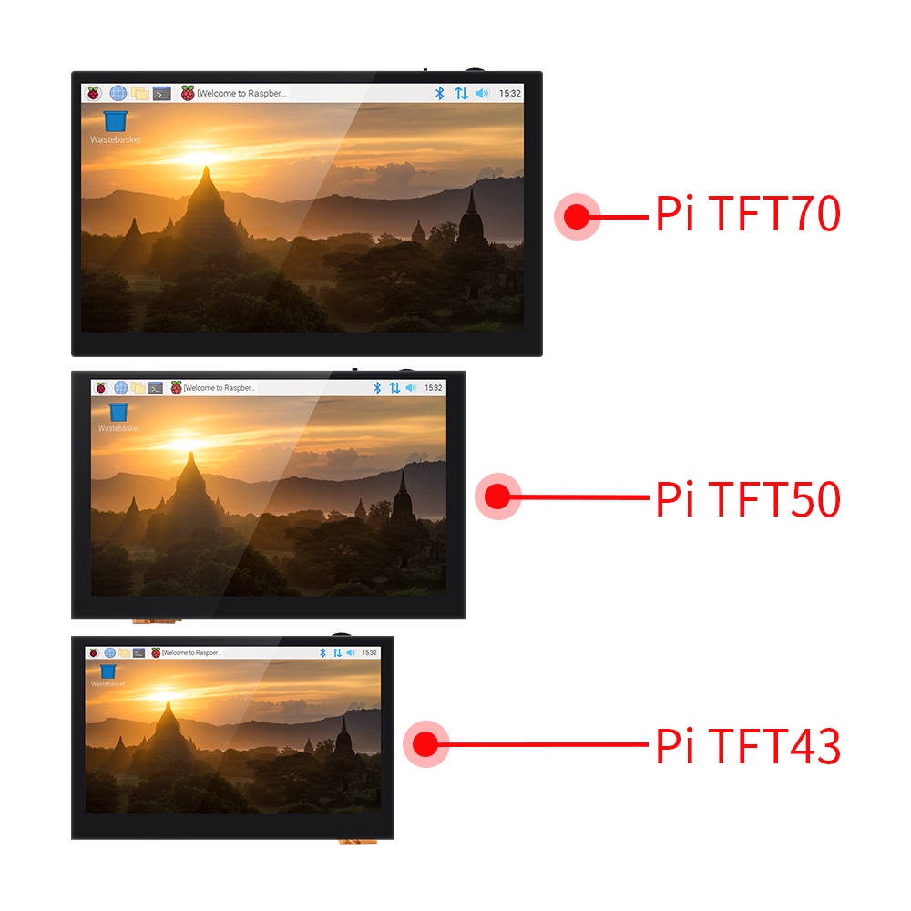 หลังการขายBIGTREETECH BTT PITFT50 PITFT70 PITFT43 V2.0 Touch Screen For Raspberry Pi 3 3B Plus 4B Model B Octoprint DSI #8