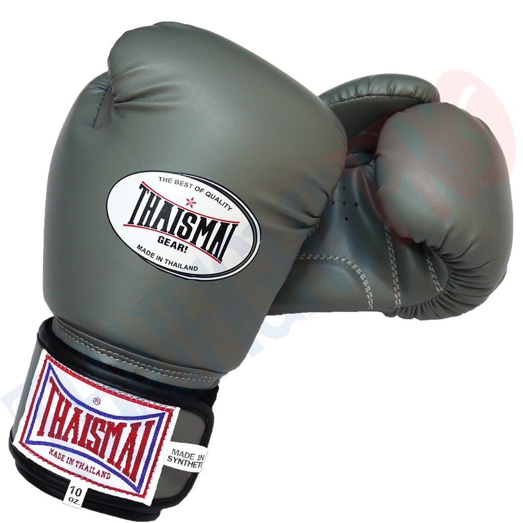 THAISMAI นวมชกมวย BG-124  / สีเทา - Boxing Gloves BG-124 PU Gray