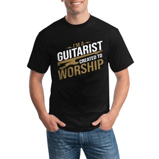 เสื้อยืด ผ้าฝ้าย พิมพ์ลาย IM A Guitarist Created To Worship ยอดนิยม มีหลายสี