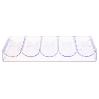  Acrylic Poker Chips Tray Storage Case 100 Chips for Party Home Casino Game