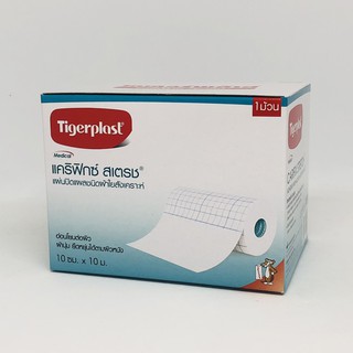 Tigerplast CARIFIX STRETCH 10cm X 10m แคริฟิกซ์ สเตรช แผ่นปิดแผลชนิดผ้าใยสังเคราะห์ [กล่องใหญ่] ขนาด10ซมX10ม{1137}