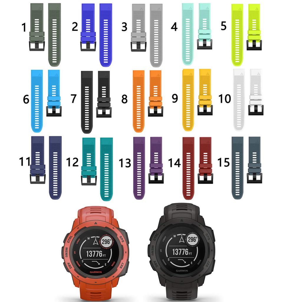 แถบซิลิโคน 22 มม. ปล่อยสายคล้องคอได้อย่างง่ายดายสำหรับสัญชาตญาณของ Garmin Instinct