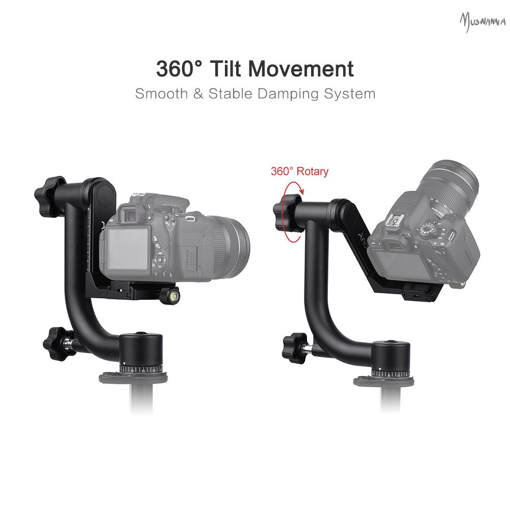 Andoer Heavy Duty Metal Panoramic Gimbal Tripod Head with Arca-Swiss Standard Quick Release Plate Aluminum Alloy, Support 30Lbs/13.6kg for DSLR Camera Camcorder Bird Watching