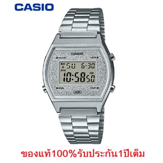 Win Watch shop นาฬิกา Casio รุ่น B640WDG7 นาฬิกาสายแสตนเลส สีเงิน รุ่นใหม่ล่าสุด หน้าปัดกลิตเตอร์ สินค้า