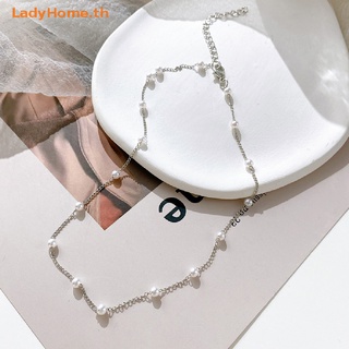 Ladyhome สร้อยคอโชคเกอร์ จี้ไข่มุก เครื่องประดับแฟชั่น ของขวัญปีใหม่ สําหรับผู้หญิง งานแต่งงาน ปาร์ตี้ ไหปลาร้า