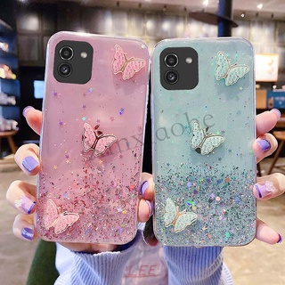 Ready Stock เคสโทรศัพท์มือถือ Samsung Galaxy A03 Luxury Starry Sky Butterflies Soft tpu Phone case Samsung A03 Housing shell