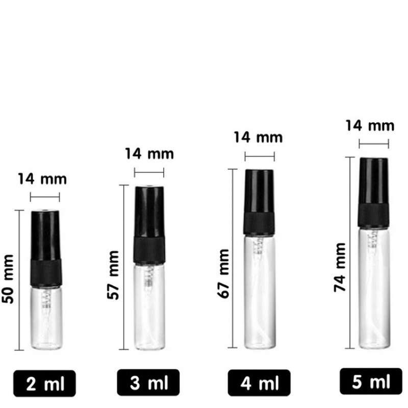 ขวดสเปรย์แก้ว แพ็ค6ขวด  2, 5, 10ml