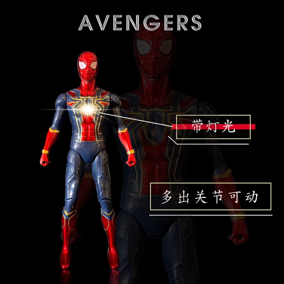✱Avengers ของเล่น Spiderman Iron Man ของเล่นเด็ก multi-joint action figure เรืองแสง Marvel รูป