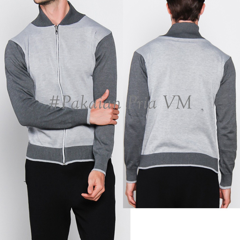 VM ABu Muda เสื้อไหมพรมถักคอปกซิป