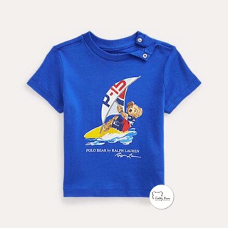 เสื้อยืดเด็ก Ralph Lauren ของแท้ Polo Bear Cotton Jersey Tee รุ่นหมีเรือใบสีน้ำเงิน