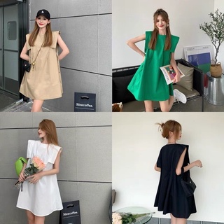 mini dress K22 งานนิเด็ดสไตล์คุณหนูเนื้อผ้าสีเข้มเนื้อผ้าอย่างดีนุ่มลื่นใส่สบายมากเป็นงานเนื้อผ้า Cotton jk