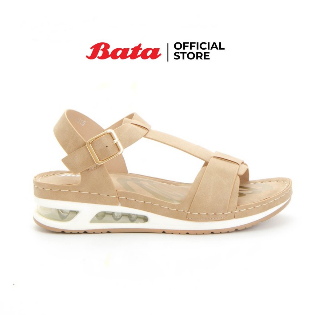 Bata LADIES'SUMMER Sandal รองเท้าแตะลำลอง รัดส้น สีเบจ รหัส 6418315