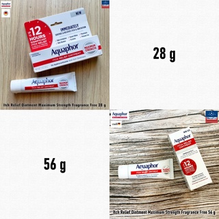 Aquaphor® Itch Relief Ointment Maximum Strength Fragrance Free 28 or 56 g ครีมลดอาการคัน ปราศจากน้ำหอม