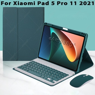 เคสคีย์บอร์ดบลูทูธกันกระแทกพร้อมแป้นพิมพ์สําหรับ Xiaomi Pad 5 Pro 11 2021