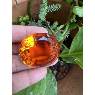 Synthetic Orange Gemstone 34x29mm weight 137 carats