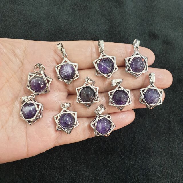 หินอเมทิสต์ อเมทิสต์ อเมทิส อะเมทิสต์(Amethyst)สตาร์ออฟเดวิด(Star of David)ชิ้นละ200
