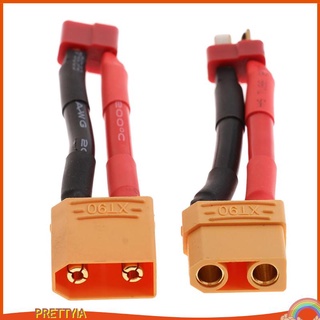 Pair of RC XT90 to T-Plug Male to Female Lipo Battery Adapters Charger Cable